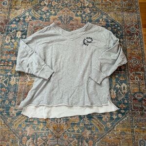 Aerie Good Vibes Oversized Distressed Sweatshirt